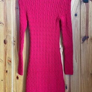 Hollister Vibrant Red Long Sleeve Sweater Dress